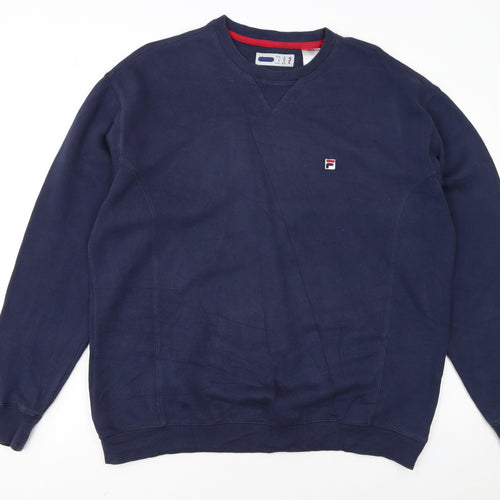 Fila Men's Blue Crew Neck Pullover Sweatshirt Size M