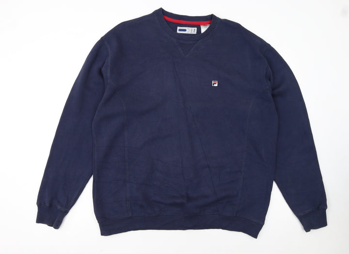 Fila Men's Blue Crew Neck Pullover Sweatshirt Size M