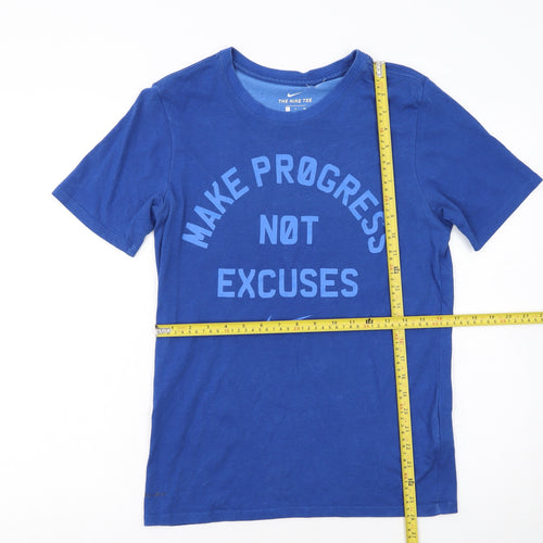 Nike Men's Blue Dri-Fit Athletic Fit Motivational Sports T-Shirt Size S