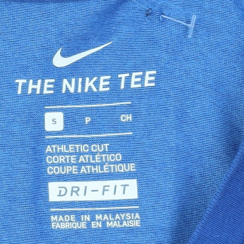 Nike Men's Blue Dri-Fit Athletic Fit Motivational Sports T-Shirt Size S