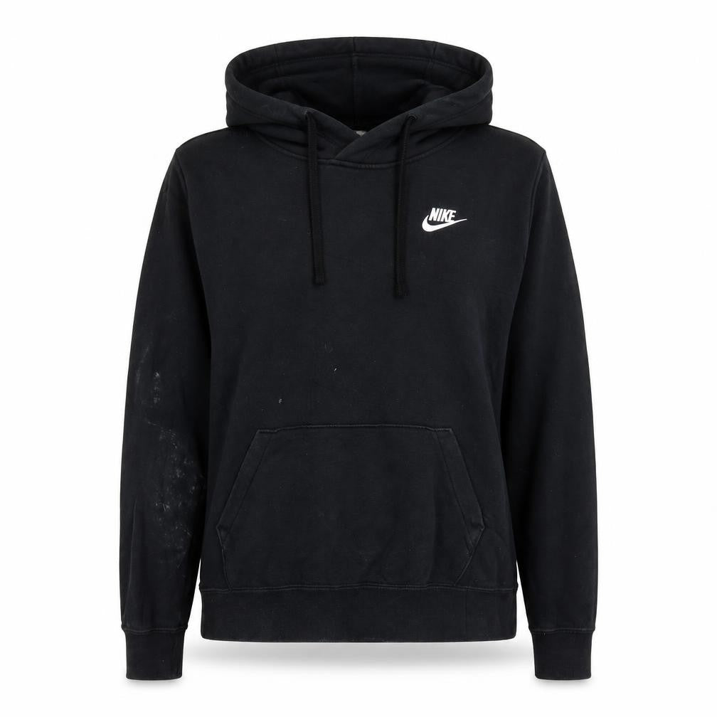 Nike Women Black Pullover Hoodie M Logo Casual Hooded Sweatshirt