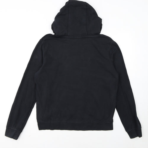 Nike Women Black Pullover Hoodie M Logo Casual Hooded Sweatshirt