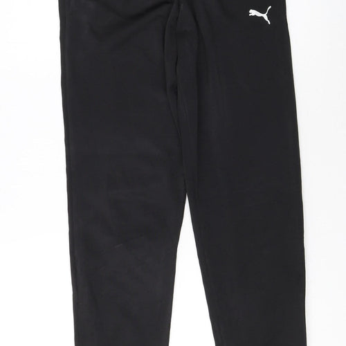 Puma Boys Black Jogger Trousers 13-14 Years 164cm Elastic Waist Activewear