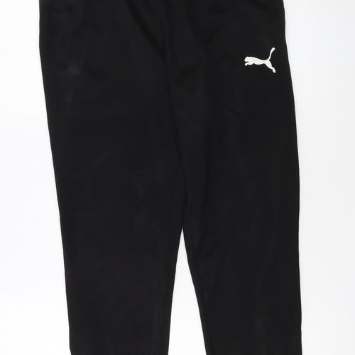 Puma Boys Black Jogger Trousers M Elastic Waist Activewear