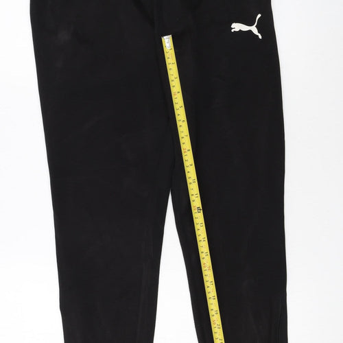Puma Boys Black Jogger Trousers M Elastic Waist Activewear