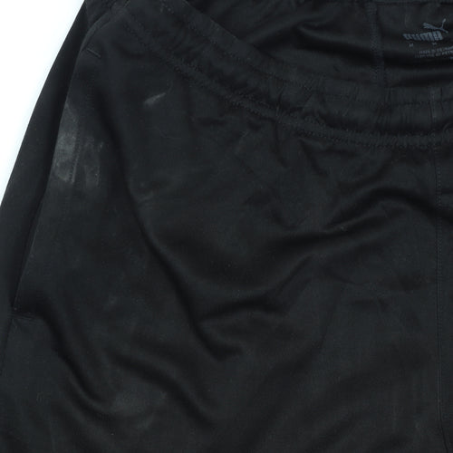 Puma Boys Black Jogger Trousers M Elastic Waist Activewear
