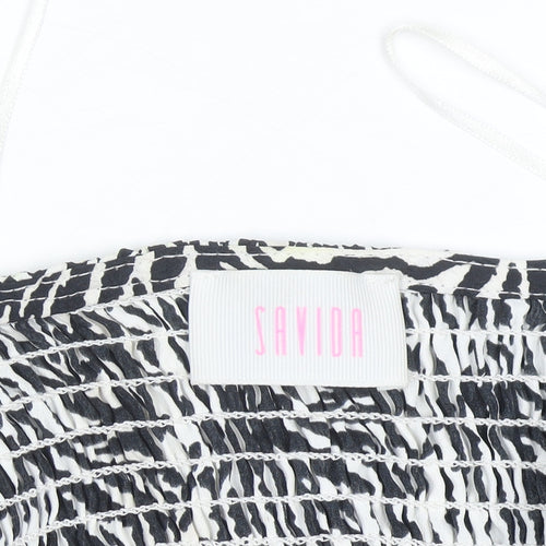 Savida Women’s Black Zebra Print Long Sleeve Skater Dress Size 10