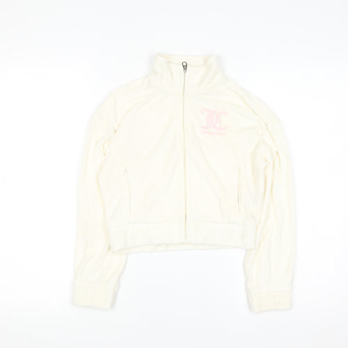 Juicy Couture Girls Ivory Full Zip Fleece Hoodie 9-10 Years