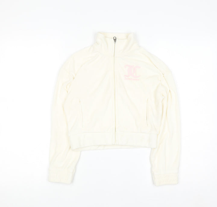 Juicy Couture Girls Ivory Full Zip Fleece Hoodie 9-10 Years
