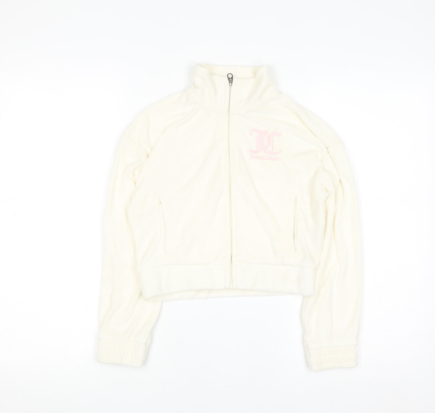 Juicy Couture Girls Ivory Full Zip Fleece Hoodie 9-10 Years