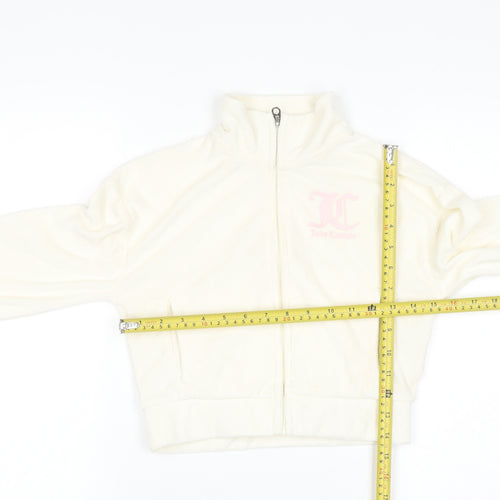 Juicy Couture Girls Ivory Full Zip Fleece Hoodie 9-10 Years