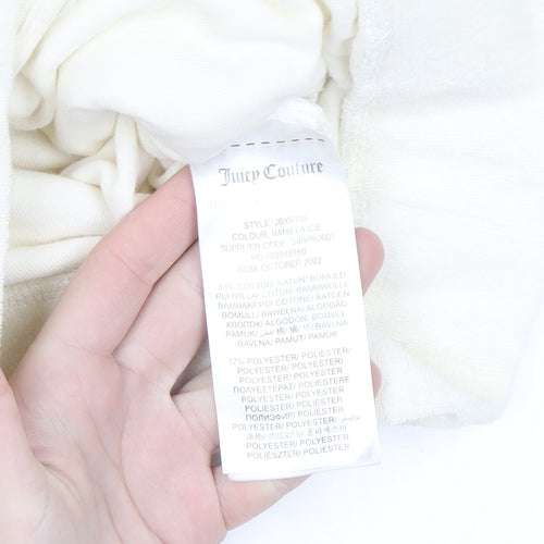 Juicy Couture Girls Ivory Full Zip Fleece Hoodie 9-10 Years