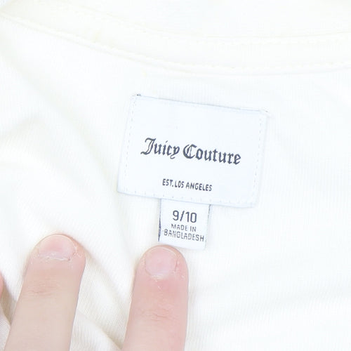 Juicy Couture Girls Ivory Full Zip Fleece Hoodie 9-10 Years