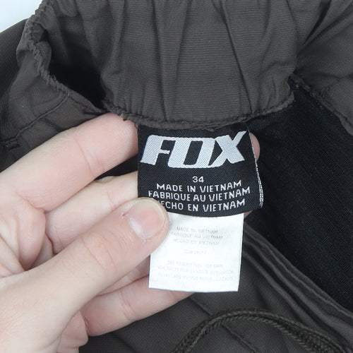 Fox Men's Brown 34 Cargo Shorts Elastic Waist Outdoor Style