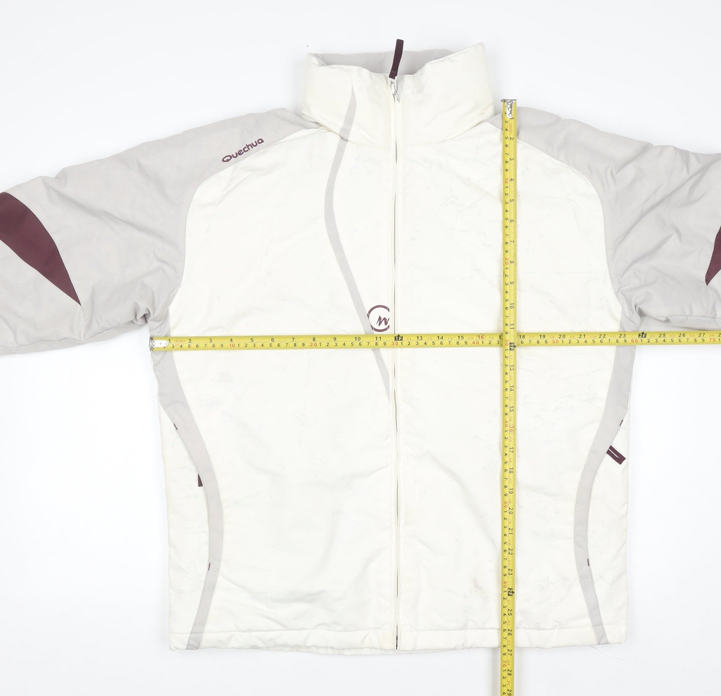 Quechua Womens White Ski Jacket Size 16 Full Zip Winter Coat
