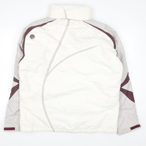 Quechua Womens White Ski Jacket Size 16 Full Zip Winter Coat