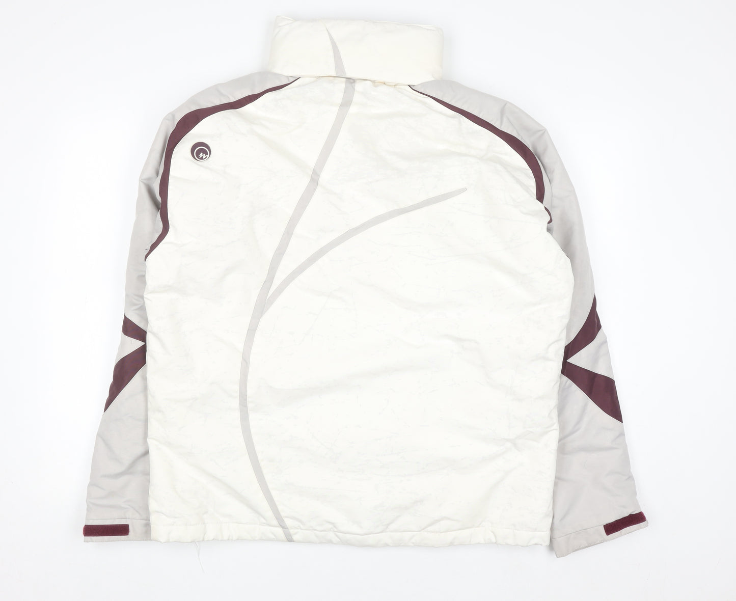 Quechua Womens White Ski Jacket Size 16 Full Zip Winter Coat