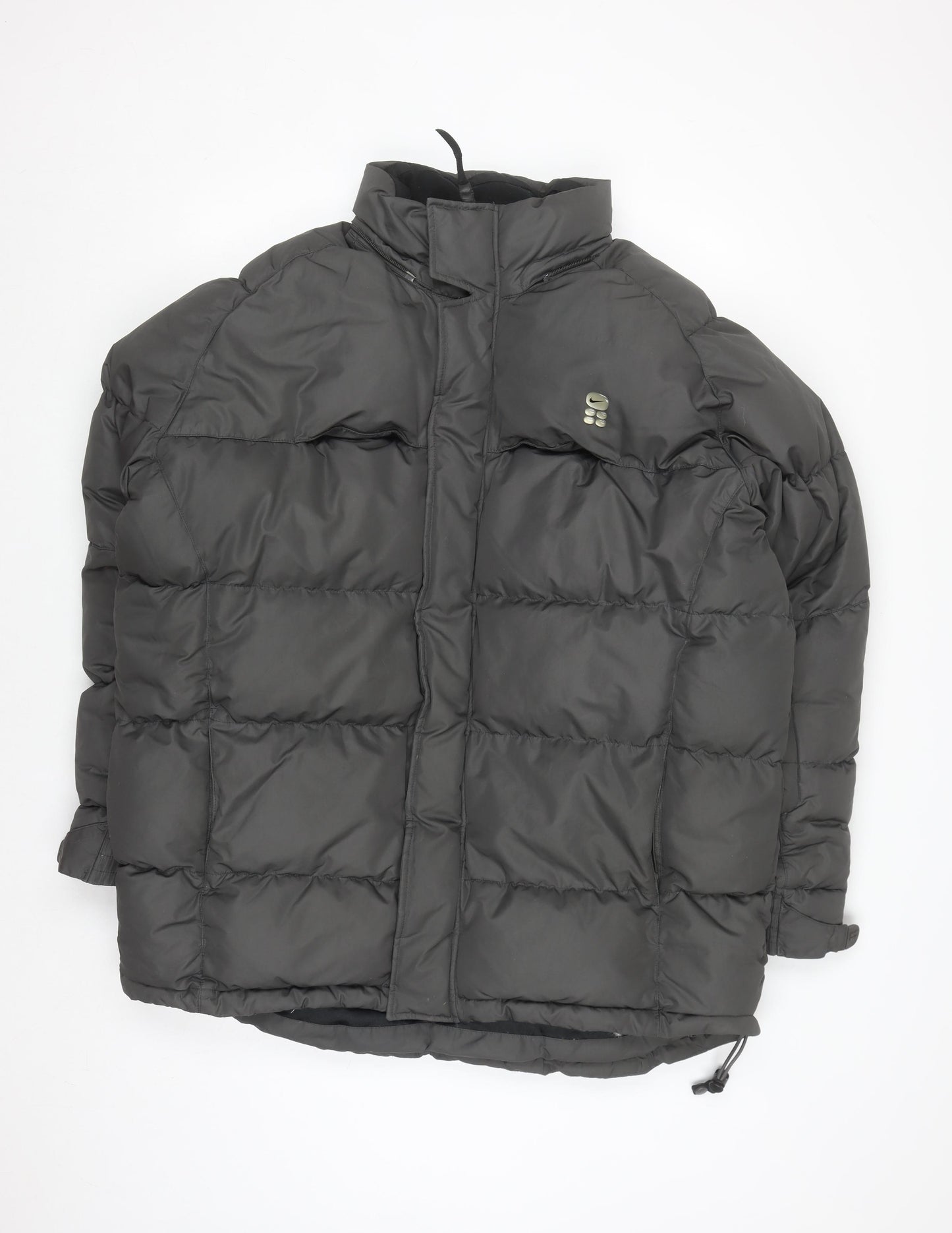 Nike Mens Black L Puffer Jacket Down Hooded Winter Coat