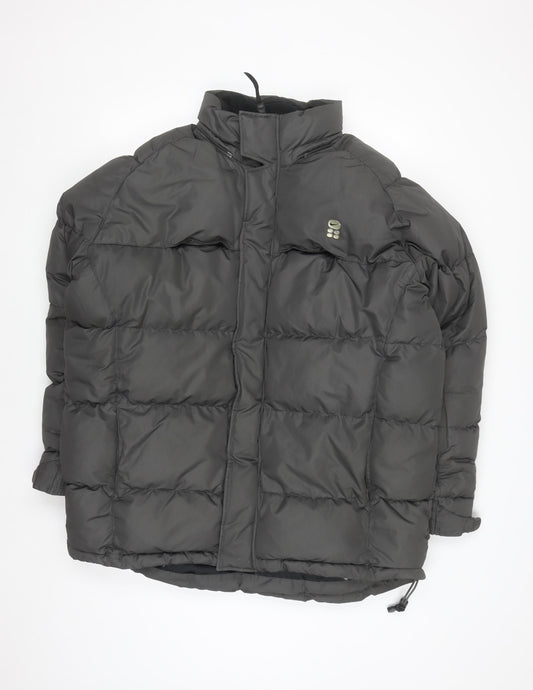 Nike Mens Black L Puffer Jacket Down Hooded Winter Coat