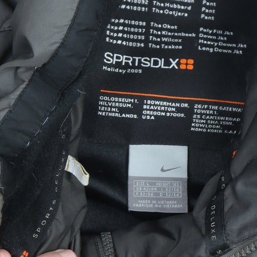 Nike Mens Black L Puffer Jacket Down Hooded Winter Coat