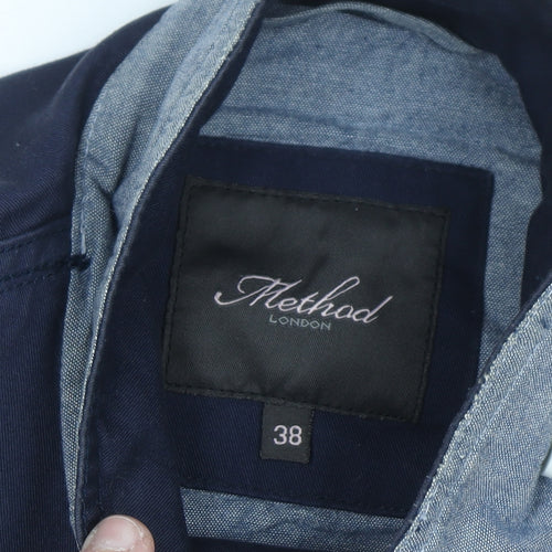 Method London Women's Blue Cotton Blazer Jacket Size 12