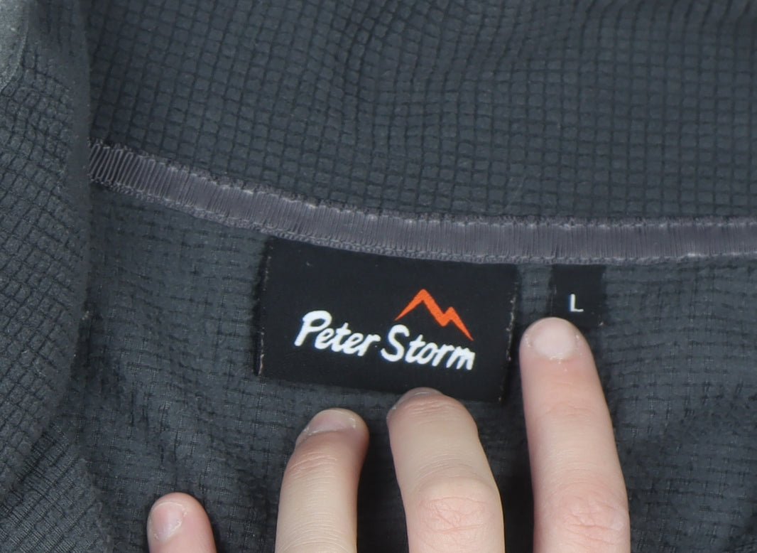 Peter Storm Men's Grey Fleece 1/4 Zip Pullover Sweatshirt Size L
