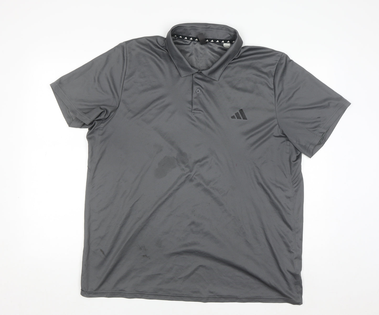 Adidas Men's Grey XL Performance Polo Shirt Lightweight Activewear
