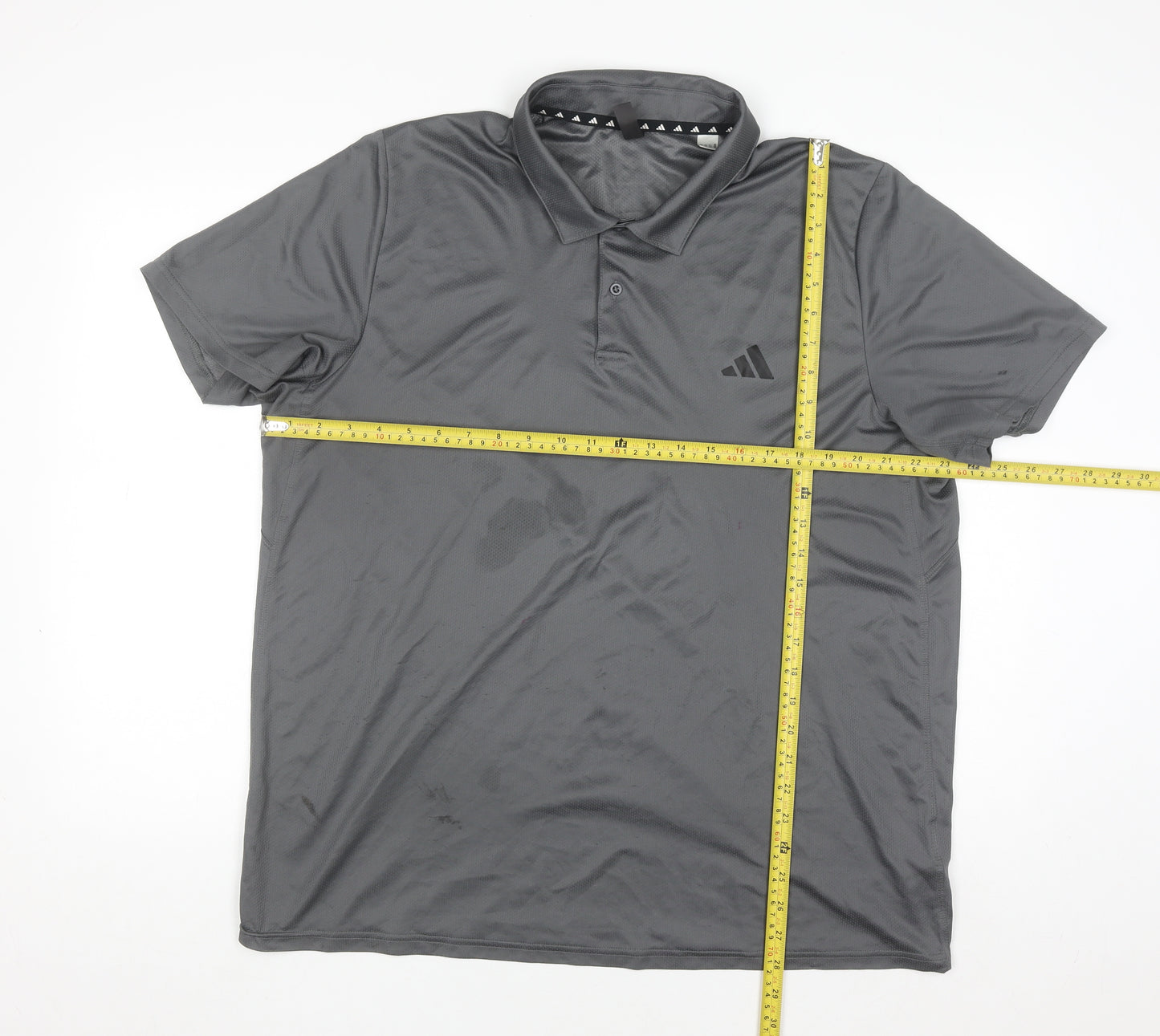 Adidas Men's Grey XL Performance Polo Shirt Lightweight Activewear