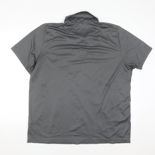 Adidas Men's Grey XL Performance Polo Shirt Lightweight Activewear