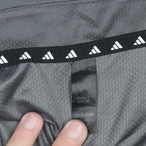 Adidas Men's Grey XL Performance Polo Shirt Lightweight Activewear