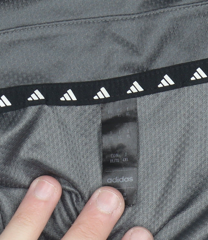 Adidas Men's Grey XL Performance Polo Shirt Lightweight Activewear