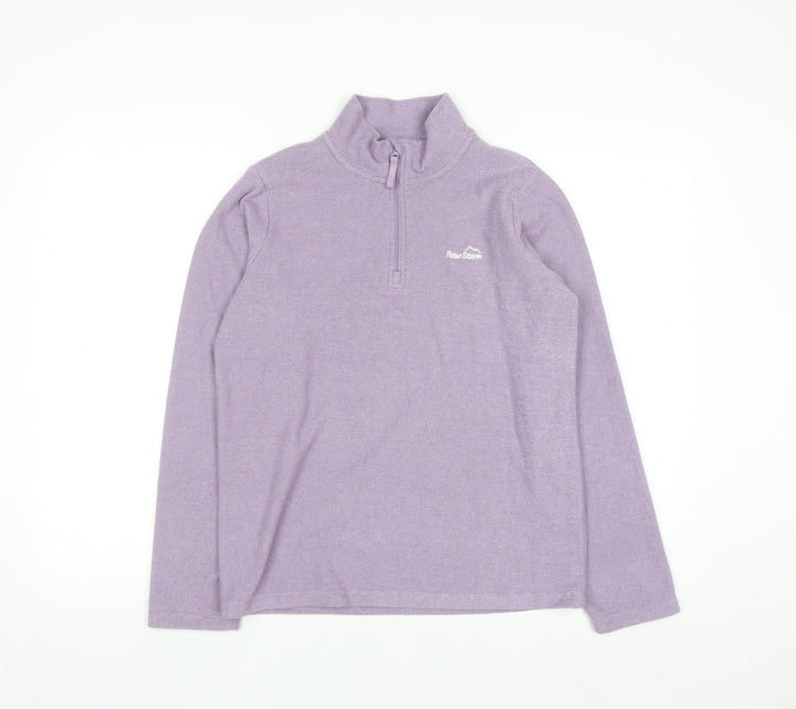 Peter Storm Girls Purple 1/4 Zip Fleece Sweatshirt Size 13 Regular Fit