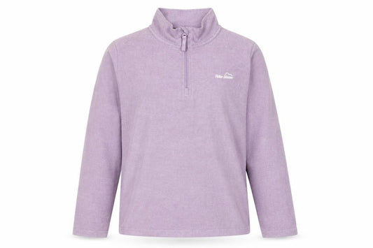 Front view of Peter Storm girls’ purple 1/4 zip fleece sweatshirt, size 13, regular fit