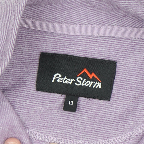 Peter Storm Girls Purple 1/4 Zip Fleece Sweatshirt Size 13 Regular Fit