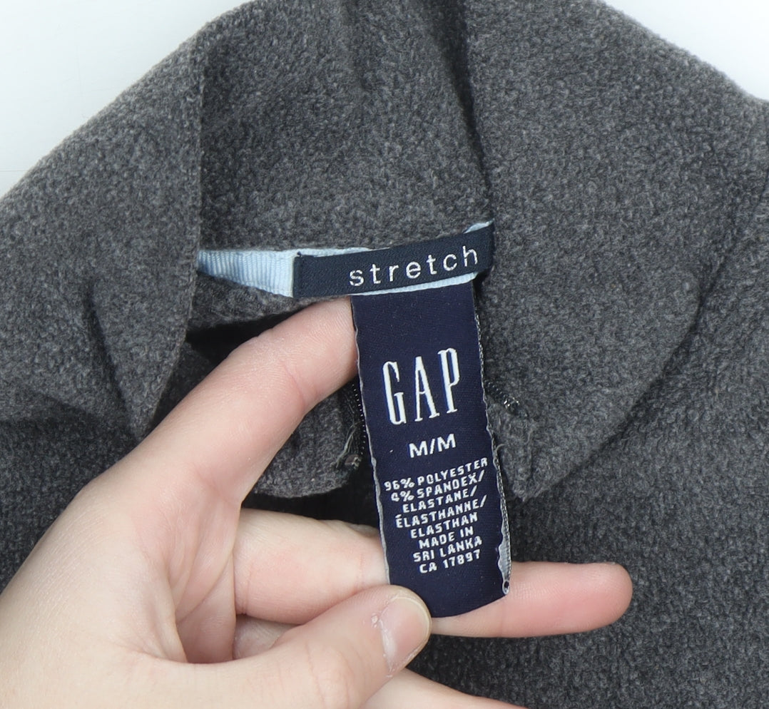 GAP Men’s Grey 1/4 Zip Fleece Sweatshirt Size M Regular Fit