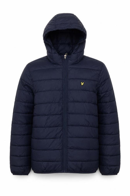 Lyle & Scott Boys Blue Hooded Puffer Jacket 15-16 Years Full Zip Lightweight