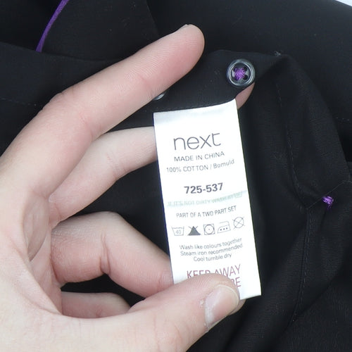 Next Men's Black Slim Fit Cotton Long Sleeve Button-Up Shirt 15in 38cm