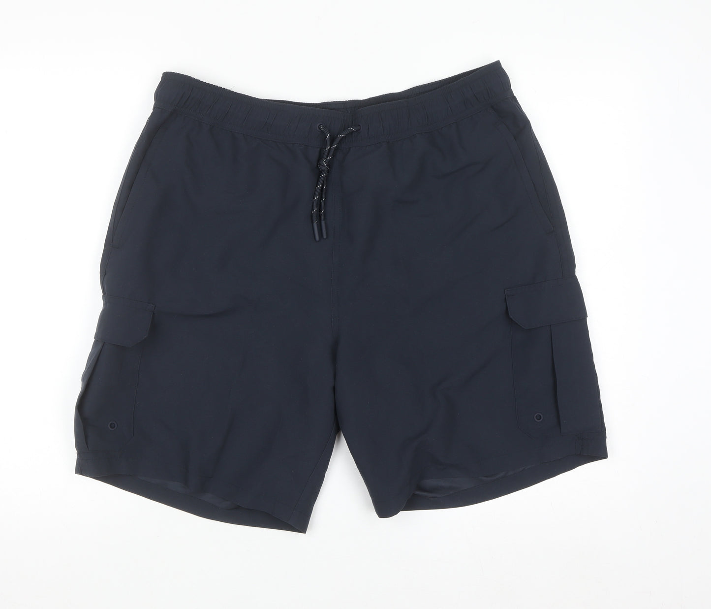 Marks and Spencer Men's Blue Cargo Shorts L 36in Quick Dry