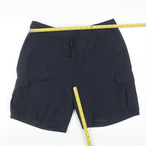 Marks and Spencer Men's Blue Cargo Shorts L 36in Quick Dry