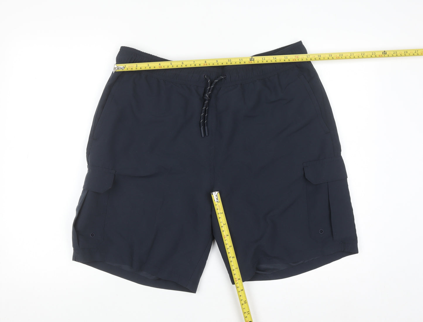 Marks and Spencer Men's Blue Cargo Shorts L 36in Quick Dry