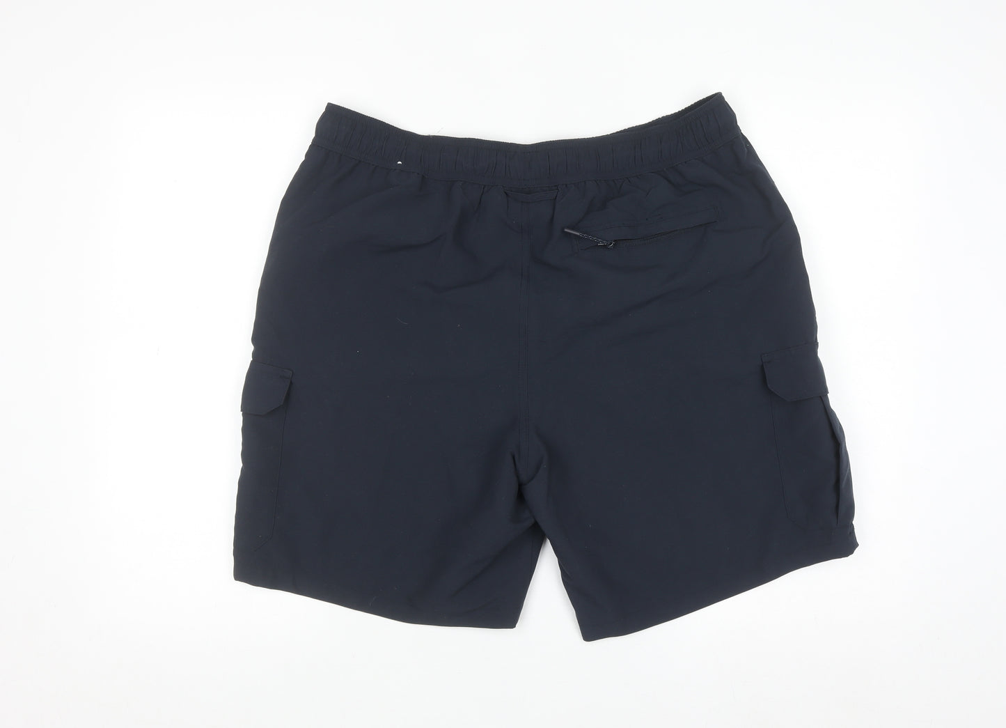 Marks and Spencer Men's Blue Cargo Shorts L 36in Quick Dry