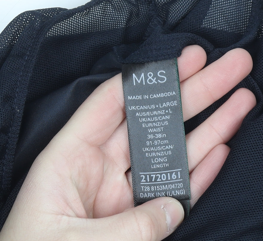 Marks and Spencer Men's Blue Cargo Shorts L 36in Quick Dry