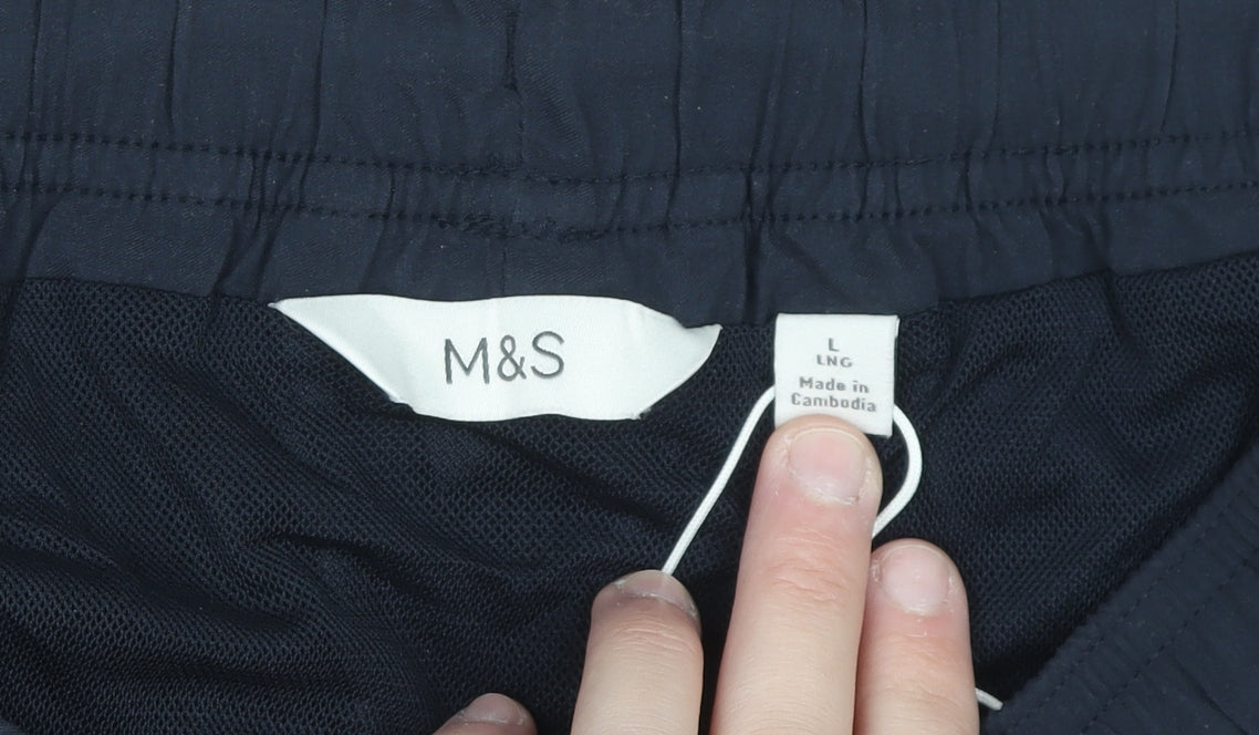 Marks and Spencer Men's Blue Cargo Shorts L 36in Quick Dry