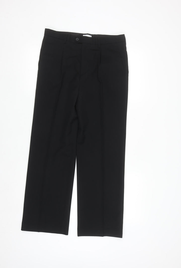 Bluezoo Boys Black Formal Dress Trousers 15 Years Regular Fit School Pants