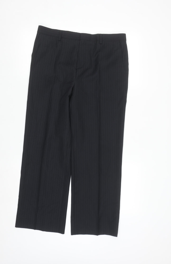 St. George by Duffer Boys Black Pinstripe Dress Trousers 15 Years Formal School