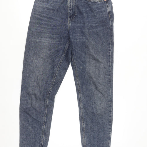 Topshop Women's Blue Mom Jeans Size 10 Regular Fit Denim