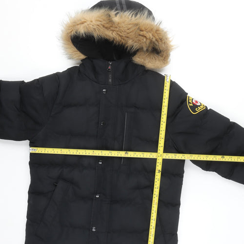 Zavetti Canada Men’s Black L Puffer Jacket Hooded Insulated Winter Coat