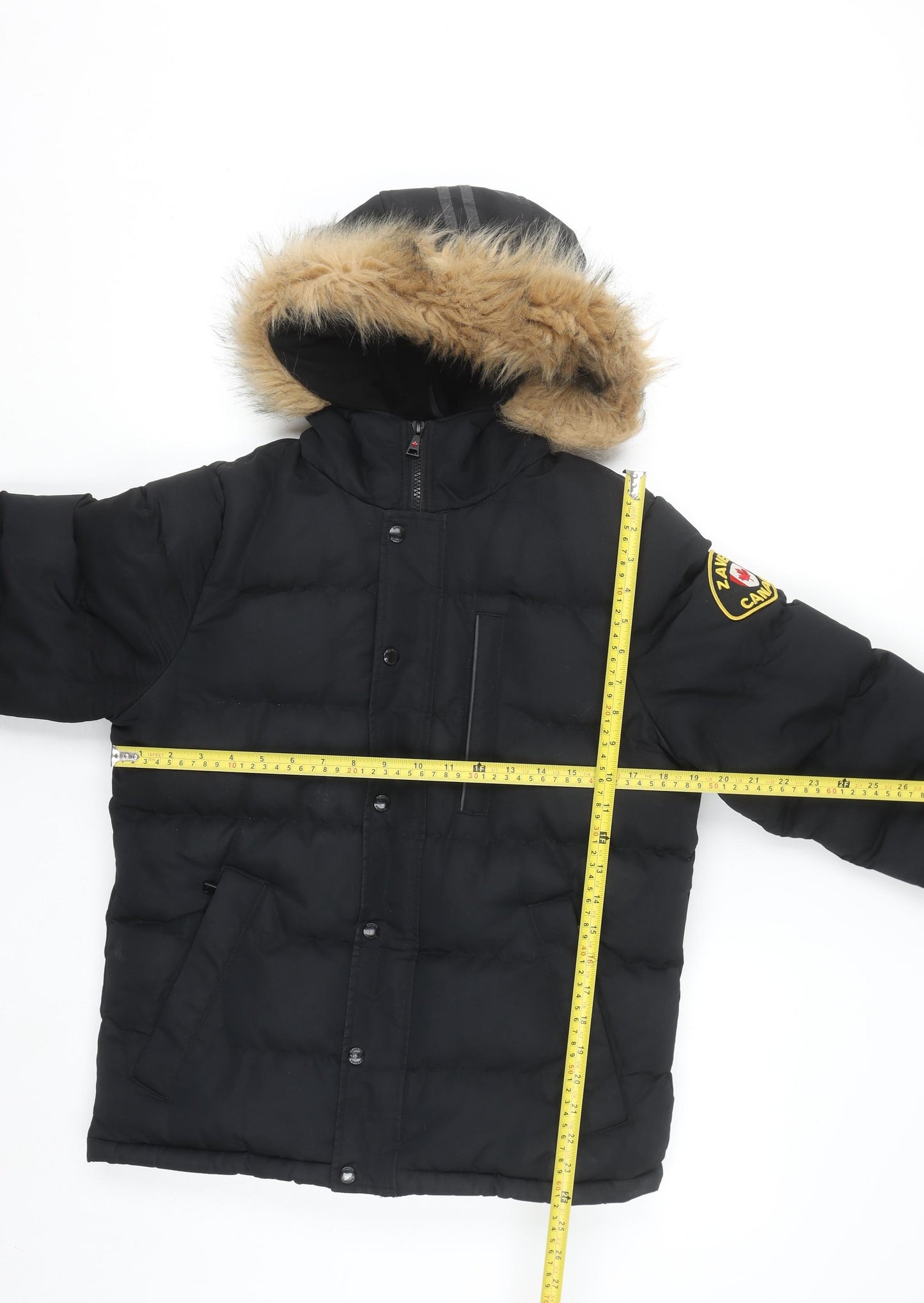 Zavetti Canada Men’s Black L Puffer Jacket Hooded Insulated Winter Coat
