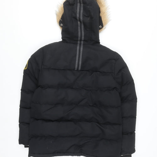 Zavetti Canada Men’s Black L Puffer Jacket Hooded Insulated Winter Coat