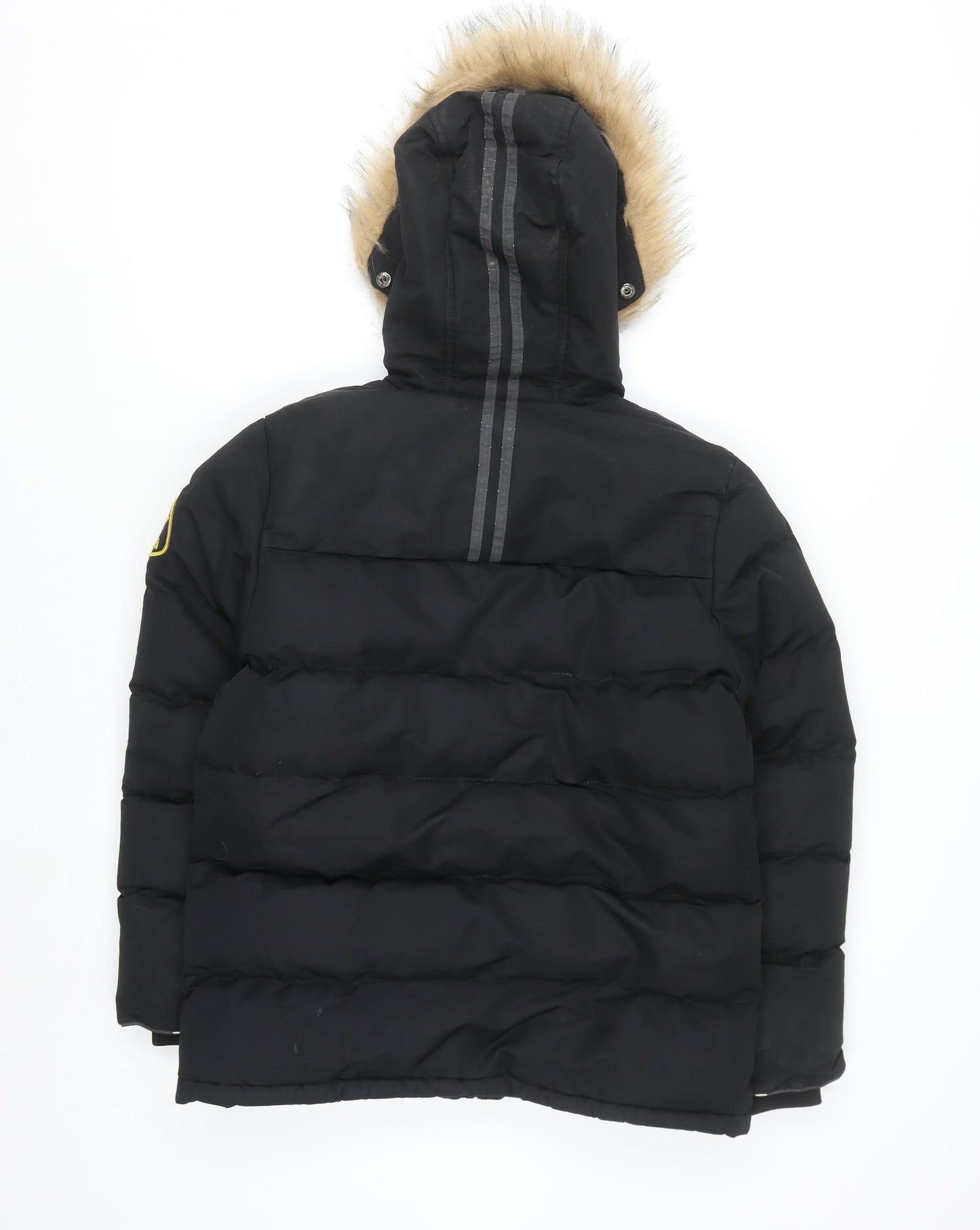 Zavetti Canada Men’s Black L Puffer Jacket Hooded Insulated Winter Coat